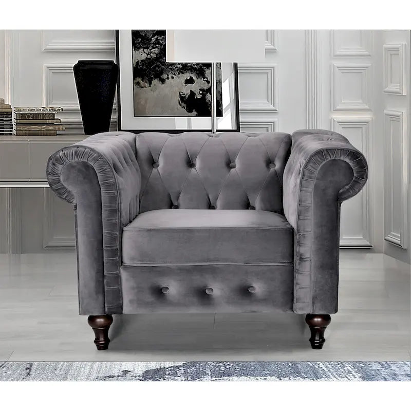 Set da soggiorno Chesterfield Classic Brooks, 3 pezzi: poltrona, divanetto e divano