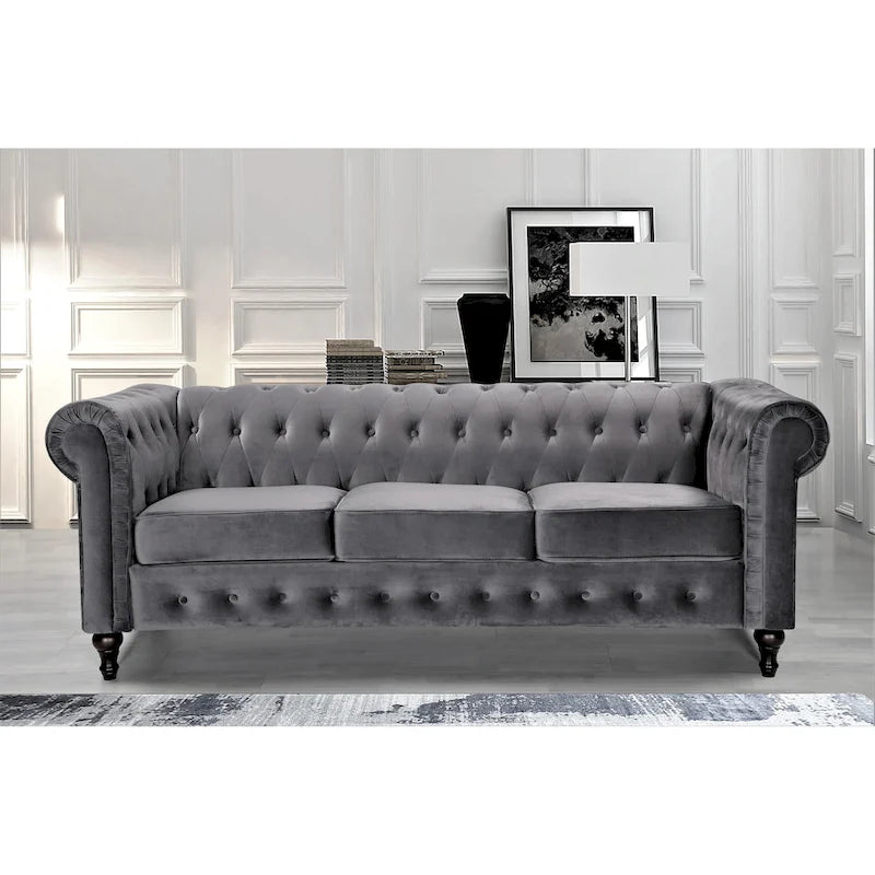 Set da soggiorno Chesterfield Classic Brooks, 3 pezzi: poltrona, divanetto e divano