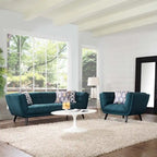 Set Bestow in tessuto imbottito, composto da divano e poltrona, 2 pezzi