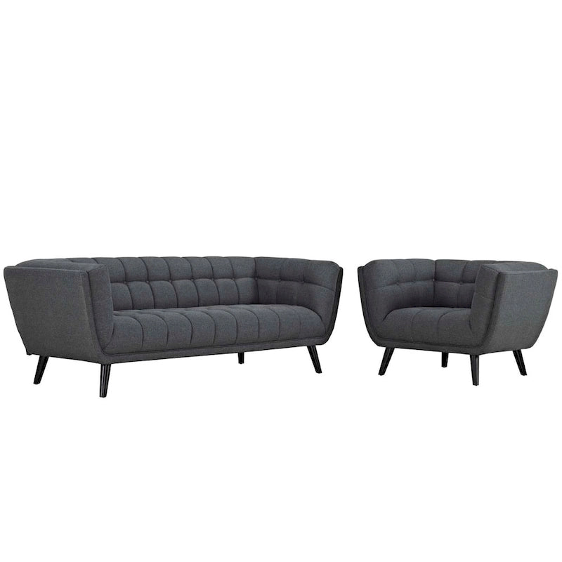 Set Bestow in tessuto imbottito, composto da divano e poltrona, 2 pezzi