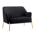 Porthos Home Kyler Zweisitzer-Sofa, Samtbezug, Beine in Goldchrom