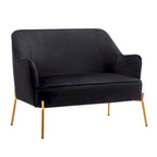 Porthos Home Kyler Zweisitzer-Sofa, Samtbezug, Beine in Goldchrom