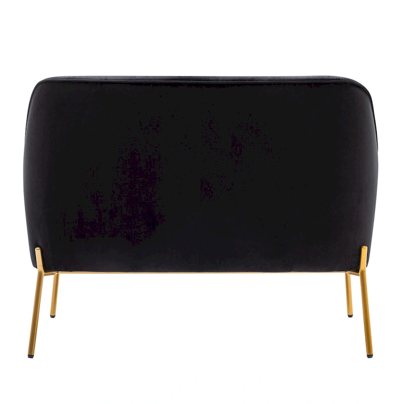 Porthos Home Kyler Zweisitzer-Sofa, Samtbezug, Beine in Goldchrom
