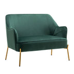 Porthos Home Kyler Zweisitzer-Sofa, Samtbezug, Beine in Goldchrom
