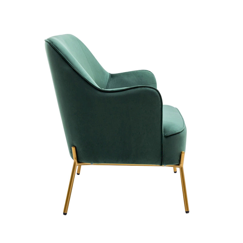Porthos Home Kyler Zweisitzer-Sofa, Samtbezug, Beine in Goldchrom