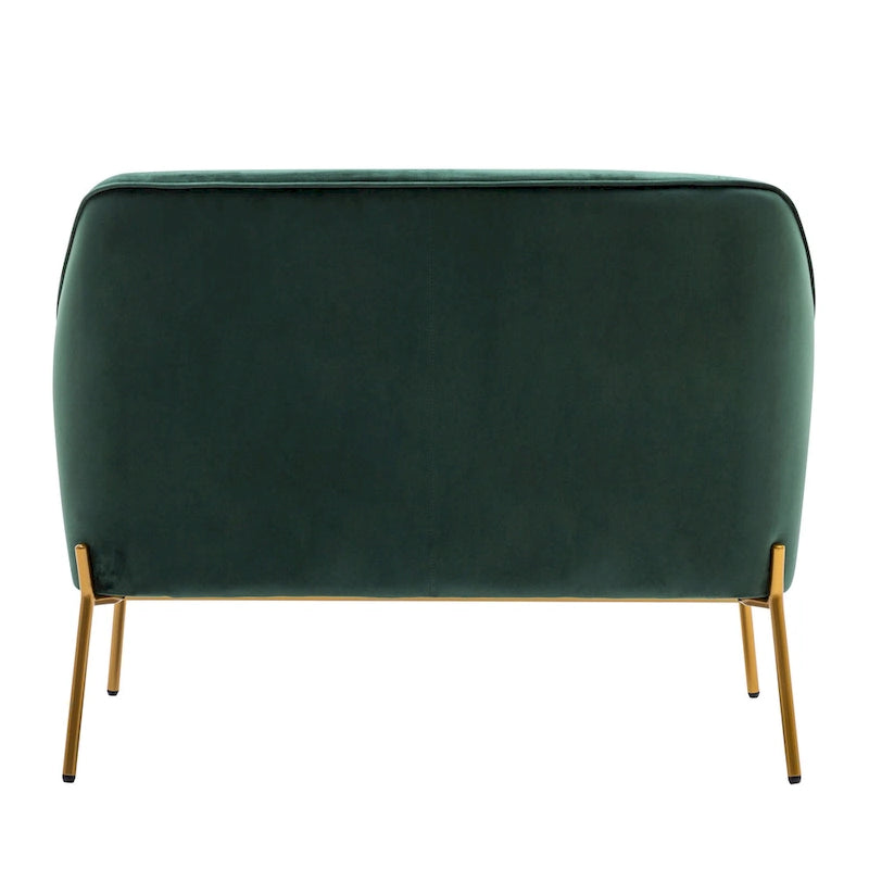 Porthos Home Kyler Zweisitzer-Sofa, Samtbezug, Beine in Goldchrom