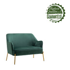 Porthos Home Kyler Zweisitzer-Sofa, Samtbezug, Beine in Goldchrom