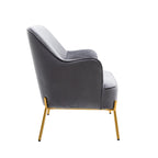 Porthos Home Kyler Zweisitzer-Sofa, Samtbezug, Beine in Goldchrom