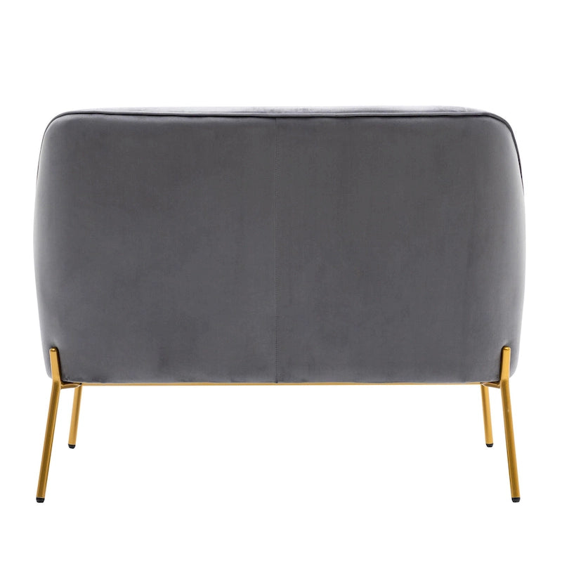 Porthos Home Kyler Zweisitzer-Sofa, Samtbezug, Beine in Goldchrom