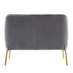 Porthos Home Kyler Zweisitzer-Sofa, Samtbezug, Beine in Goldchrom