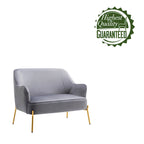 Porthos Home Kyler Zweisitzer-Sofa, Samtbezug, Beine in Goldchrom
