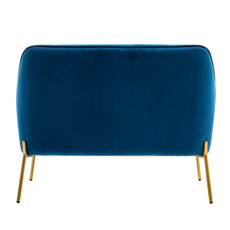 Porthos Home Kyler Zweisitzer-Sofa, Samtbezug, Beine in Goldchrom