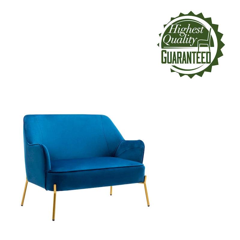 Porthos Home Kyler Zweisitzer-Sofa, Samtbezug, Beine in Goldchrom