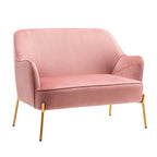 Porthos Home Kyler Zweisitzer-Sofa, Samtbezug, Beine in Goldchrom