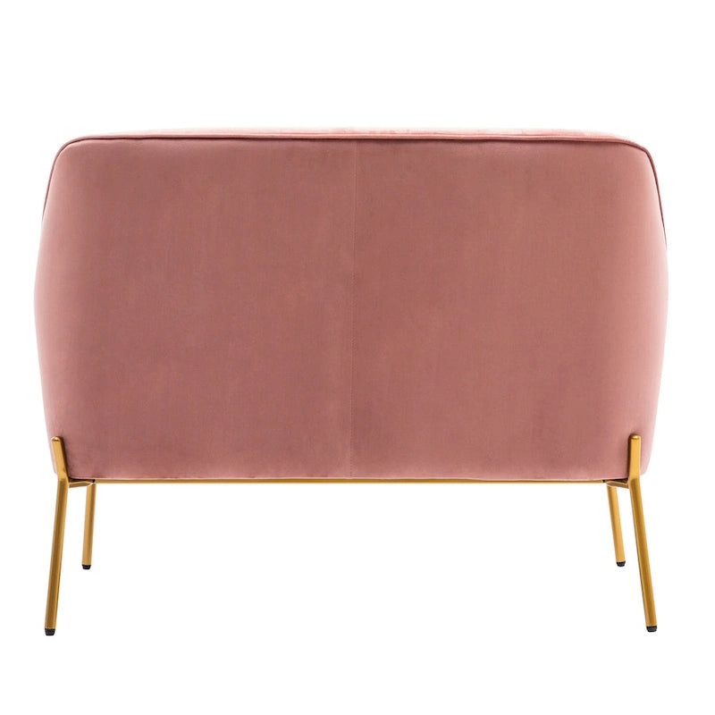 Porthos Home Kyler Zweisitzer-Sofa, Samtbezug, Beine in Goldchrom