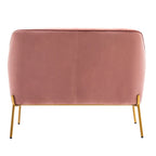 Porthos Home Kyler Zweisitzer-Sofa, Samtbezug, Beine in Goldchrom