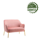 Porthos Home Kyler Zweisitzer-Sofa, Samtbezug, Beine in Goldchrom