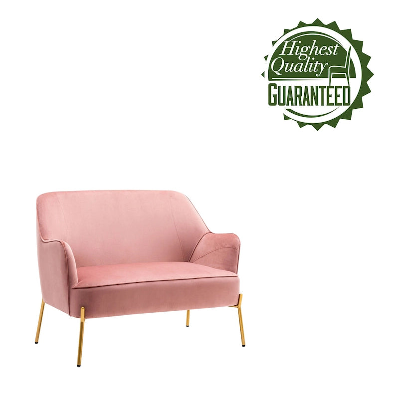 Porthos Home Kyler Zweisitzer-Sofa, Samtbezug, Beine in Goldchrom