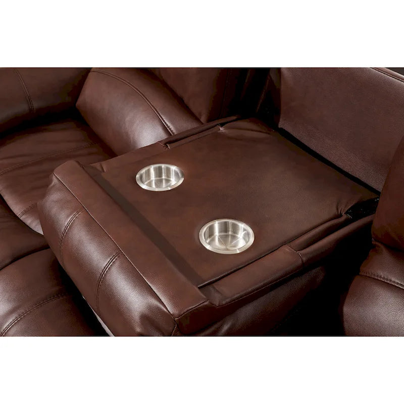 Juego de sala reclinable eléctrico de 2 piezas Betsy Furniture en cuero regenerado, sofá y sofá de dos plazas
