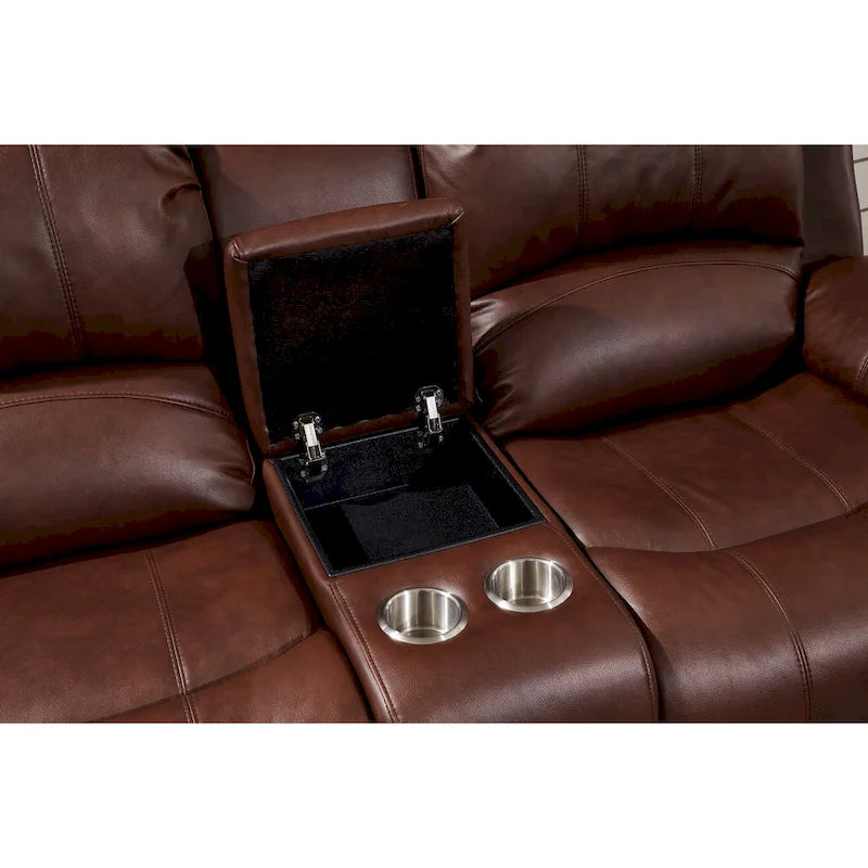 Juego de sala reclinable eléctrico de 2 piezas Betsy Furniture en cuero regenerado, sofá y sofá de dos plazas