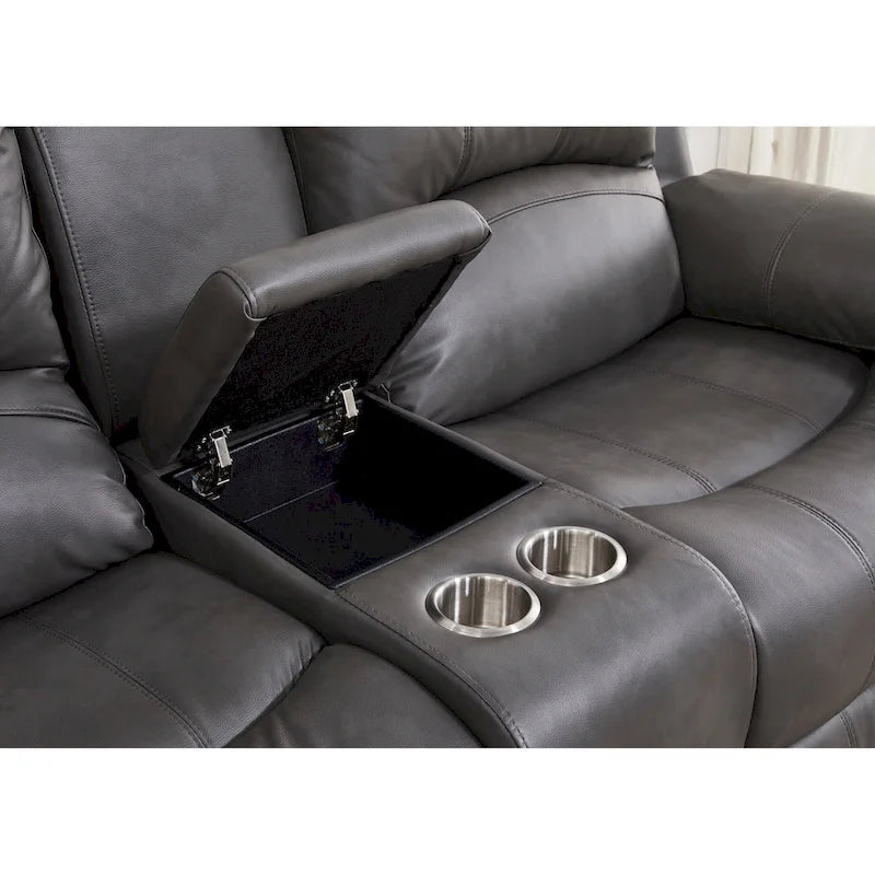 Juego de sala reclinable eléctrico de 2 piezas Betsy Furniture en cuero regenerado, sofá y sofá de dos plazas