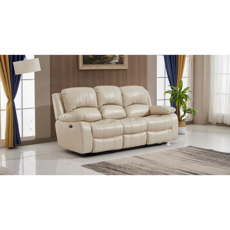 Juego de sala reclinable eléctrico de 2 piezas Betsy Furniture en cuero regenerado, sofá y sofá de dos plazas