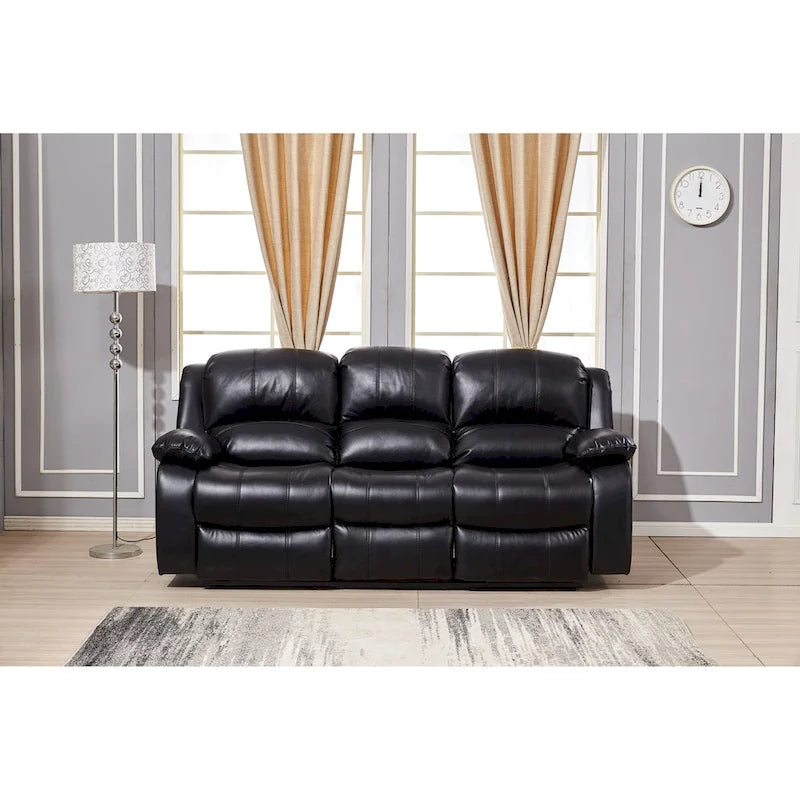 Juego de sala reclinable eléctrico de 2 piezas Betsy Furniture en cuero regenerado, sofá y sofá de dos plazas