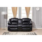 Juego de sala reclinable eléctrico de 2 piezas Betsy Furniture en cuero regenerado, sofá y sofá de dos plazas
