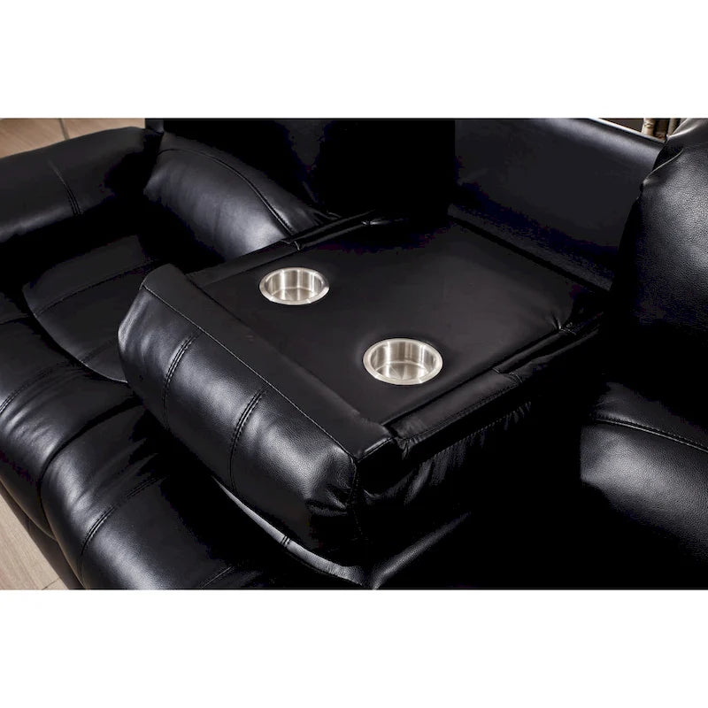 Juego de sala reclinable eléctrico de 2 piezas Betsy Furniture en cuero regenerado, sofá y sofá de dos plazas
