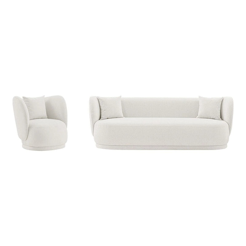 Manhattan Comfort zeitgenössisches Siri Sofa- und Akzentsessel-Set mit Kissen