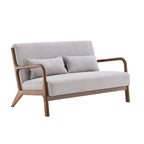 Porthos Home Juno kleiner Loveseat aus Stoff, Couch-Sofa mit Kissen und Rahmen aus Gummibaumholz