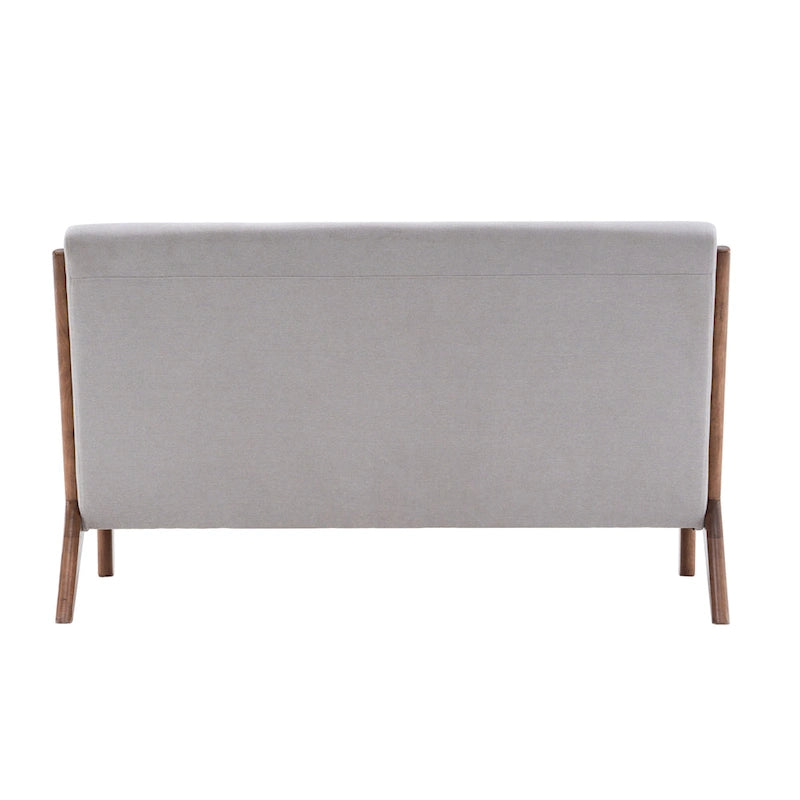 Porthos Home Juno kleiner Loveseat aus Stoff, Couch-Sofa mit Kissen und Rahmen aus Gummibaumholz