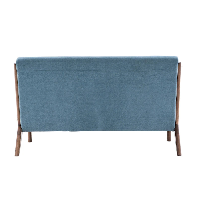 Porthos Home Juno kleiner Loveseat aus Stoff, Couch-Sofa mit Kissen und Rahmen aus Gummibaumholz