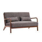 Porthos Home Juno kleiner Loveseat aus Stoff, Couch-Sofa mit Kissen und Rahmen aus Gummibaumholz