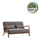 Porthos Home Juno kleiner Loveseat aus Stoff, Couch-Sofa mit Kissen und Rahmen aus Gummibaumholz