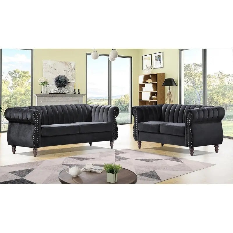 Capucina 2-delige fluwelen sofaset voor de woonkamer