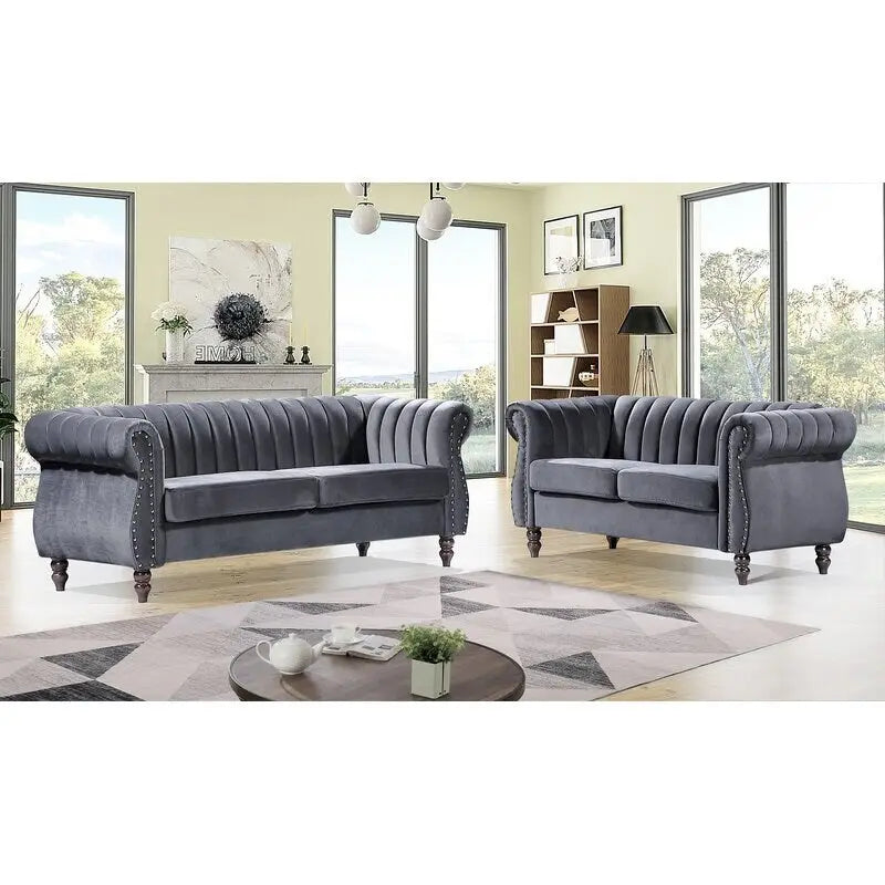Capucina 2-delige fluwelen sofaset voor de woonkamer
