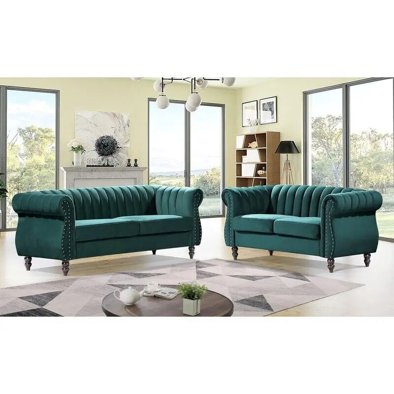 Capucina 2-delige fluwelen sofaset voor de woonkamer