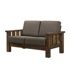 Ensemble de canapé 2 pièces Jimo en chêne rustique et tissu en lin, par Furniture of America