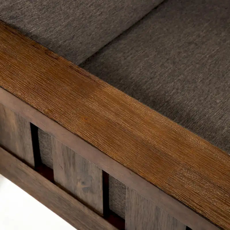 Ensemble de canapé 2 pièces Jimo en chêne rustique et tissu en lin, par Furniture of America