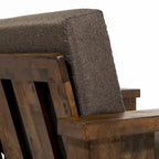 Ensemble de canapé 2 pièces Jimo en chêne rustique et tissu en lin, par Furniture of America