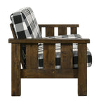 Ensemble de canapé 2 pièces Jimo en chêne rustique et tissu en lin, par Furniture of America