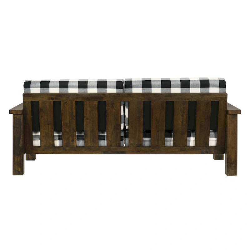 Ensemble de canapé 2 pièces Jimo en chêne rustique et tissu en lin, par Furniture of America