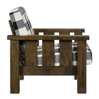 Ensemble de canapé 2 pièces Jimo en chêne rustique et tissu en lin, par Furniture of America