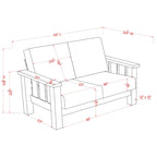 Ensemble de canapé 2 pièces Jimo en chêne rustique et tissu en lin, par Furniture of America