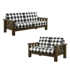 Ensemble de canapé 2 pièces Jimo en chêne rustique et tissu en lin, par Furniture of America
