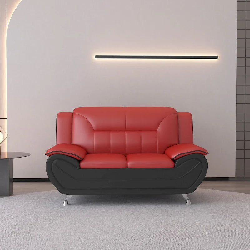 Set da soggiorno William Street in finta pelle imbottita, 2 pezzi
