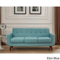 Sofá Grace Rainbeau de U.S. Pride Furniture, tapizado en lino, capitoné y estilo moderno de mediados de siglo