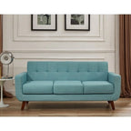 Sofá Grace Rainbeau de U.S. Pride Furniture, tapizado en lino, capitoné y estilo moderno de mediados de siglo