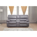 Divanetto a 2 posti reclinabile manualmente in microfibra Betsy Furniture con console 8007